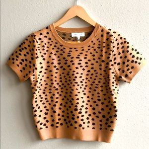 Cheetah print knit sweater